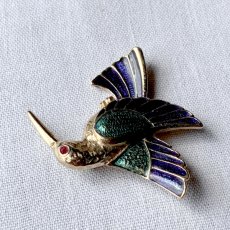 画像6: 小さな奇跡を連れて──英国ヴィンテージ ハチドリ エナメルブローチ (6)
