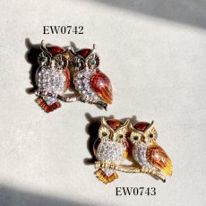 画像10: 英国ヴィンテージ・エナメルブローチ　寄り添う2羽のフクロウ  (10)