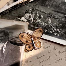 画像2: 英国ヴィンテージブローチ&ネックレス 2WAY｜幸せを運ぶ小さな羽音 蝶モチーフジュエリー (2)