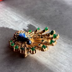 画像5: 英国ヴィンテージブローチ｜光を纏い、誇りを広げる孔雀のブローチ (5)