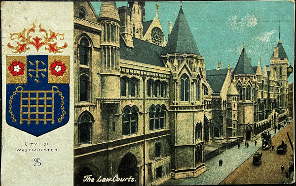 イギリス 消印あり アンティークポストカード CITY OF WESTMINSTER シティ・オブ・ウェストミンスター