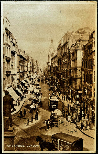 イギリス 1929年 10 OCT 1929 消印・切手あり アンティークポストカード CHEAPSIDE, LONDON|  アンティークポストカード専門店アクトンアンティークス