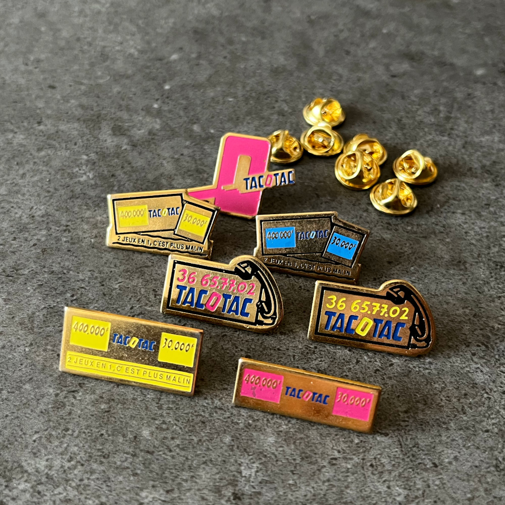 7個セット フランス ヴィンテージ ピンバッジ TACOTAC collection ボードゲーム ノベルティグッズ